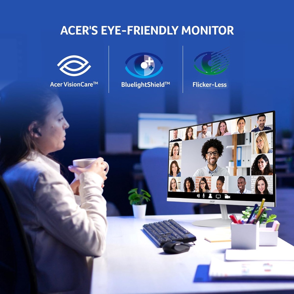 acer SA272U E 27 Inch WQHD 2560x1440 Resolution IPS Ultra Slim (7.2mm) Backlight LED LCD Monitor I 100Hz Refresh I 1 MS VRB I HDR 10 I AMD Free Sync I 2xHDMI 1xDP I Stereo Speakers I Eye Care I White