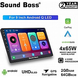 Sound Boss Androidify 3rd Generation Bass Blaster 9' Inch QLED Android Car-Play (2GB/64GB) Car Stereo