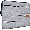 AirCase Laptop Bag Sleeve Case Cover for 14-Inch Laptop MacBook 6-Multi Pockets Carbon Black