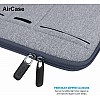 AirCase Laptop Bag Sleeve Case Cover for 14-Inch Laptop MacBook 6-Multi Pockets Carbon Black