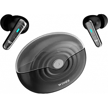 WINGS Flobuds 200 voice Assistant Support. Bluetooth Headset  (Black, True Wireless)