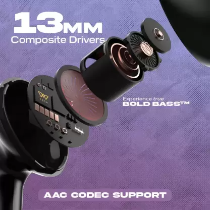 WINGS Phantom 700 Earbuds with 40ms Low Latency (Black, In the Ear) WINGS Phantom 700 Earbuds with 40ms Low Latency (Black, In the Ear)