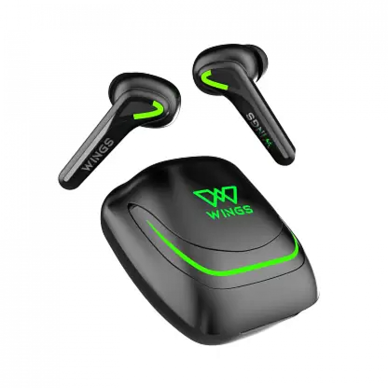 WINGS Phantom 760 Earbuds with Low Latency Game mode, Bluetooth Gaming Headset  (Black, In the Ear)