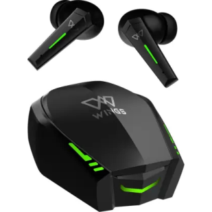 WINGS Phantom 800 Low Latency Earbuds with Game mode, 50 hrs Playtime  App Support Bluetooth Gaming Headset  (White, In the Ear)