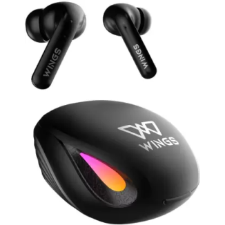WINGS Phantom 700 Earbuds with 40ms Low Latency (Black, In the Ear)