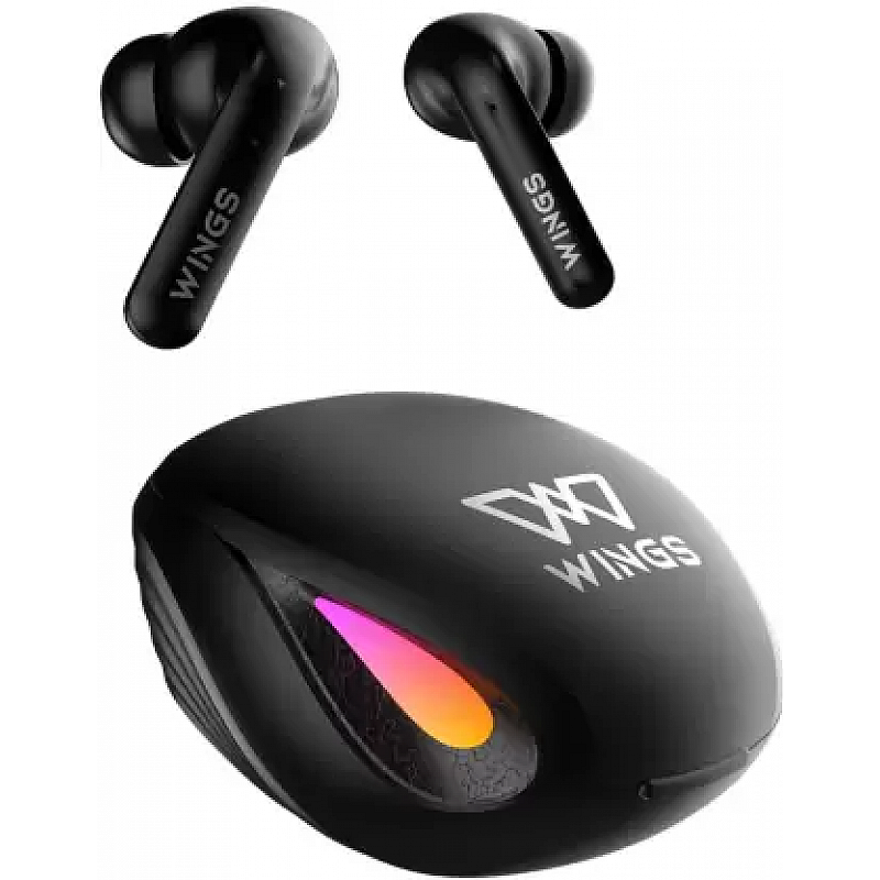 WINGS Phantom 700 Earbuds with 40ms Low Latency (Black, In the Ear)