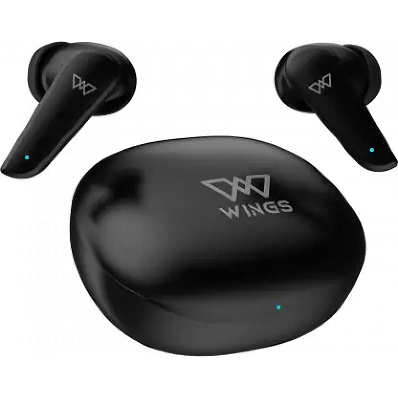 WINGS Flobuds 100 Smart ENC Ergonomic Case Bluetooth Headset (Black, True Wireless)