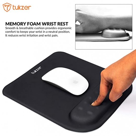 Tukzer Gel Mouse Pad Wrist Rest Memory-Foam Ergonomic Mousepad