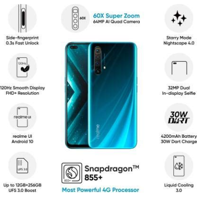 Realme X3 SuperZoom (Glacier Blue 12 GB RAM 256 GB Storage) Refurbished