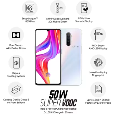 Realme X2 Pro (Lunar White, 128 GB, 8 GB RAM) Refurbished