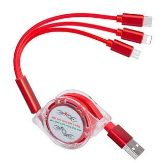 Airtree Retractable 3-in-1 USB Charging Cable | Multi-Device Compatible