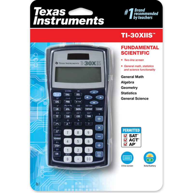 Texas Instruments TI-30XIIS Scientific Calculator, Black 1 Pack