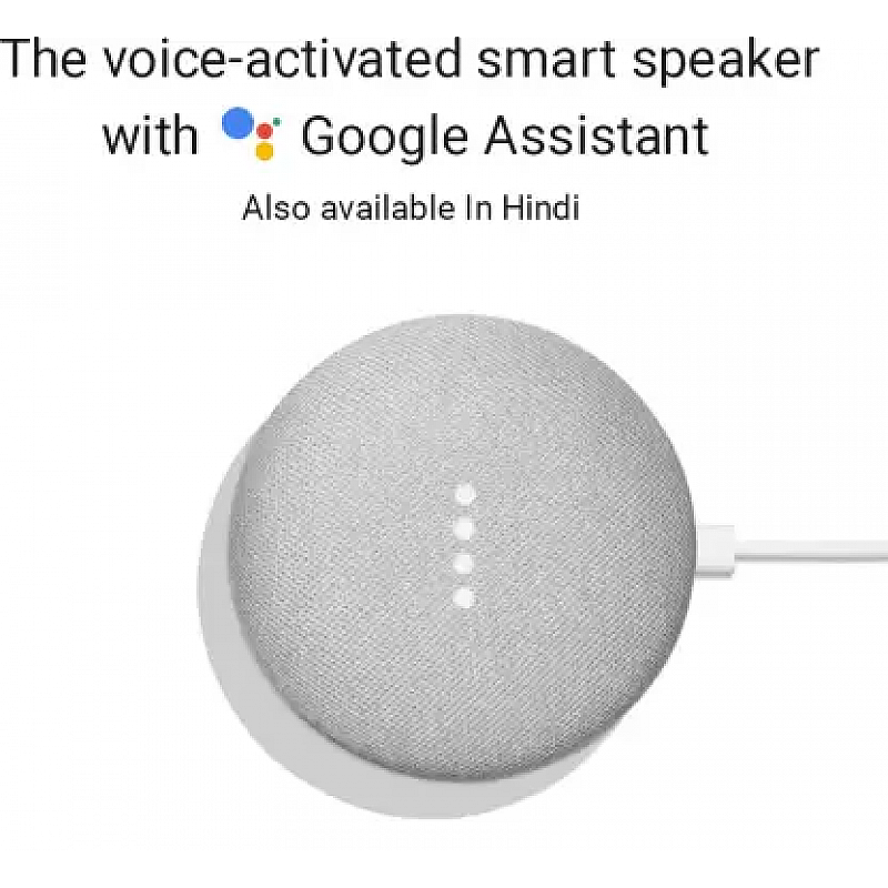 Google home mini with google assistant smart speaker chalk