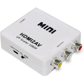 Lapster HDMI to AV, 1080P HDMI to 3RCA,AV Composite Video Audio Converter Adapter Supports PAL/NTSC with USB Charge Cable