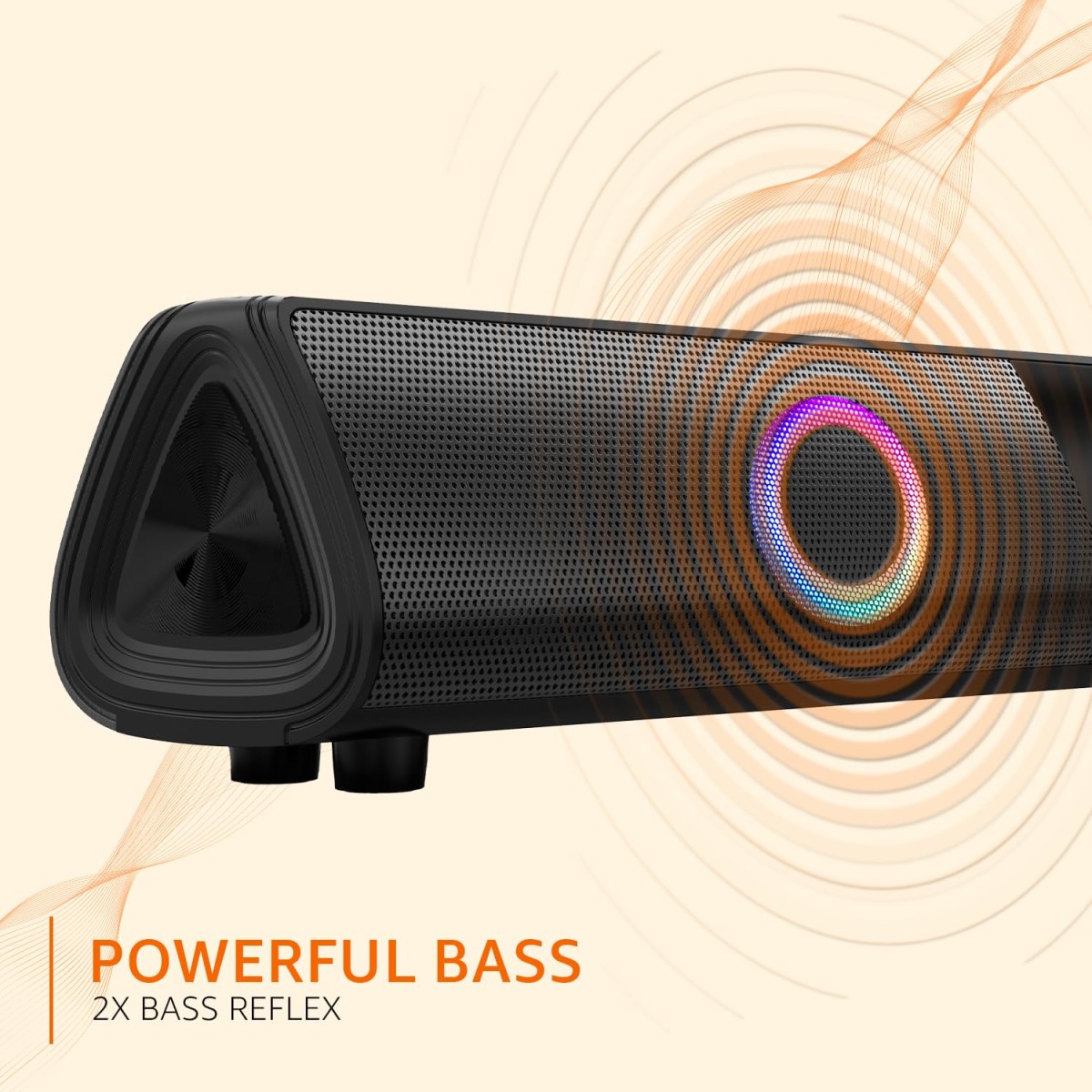 AmazonBasics amazon basics 16W Bluetooth Soundbar Speaker with 2000mAh Battery | BT v5.3 | Aux/USB Port | RGB Party Lights AmazonBasics amazon basics 16W Bluetooth Soundbar Speaker with 2000mAh Battery | BT v5.3 | Aux/USB Port | RGB Party Lights
