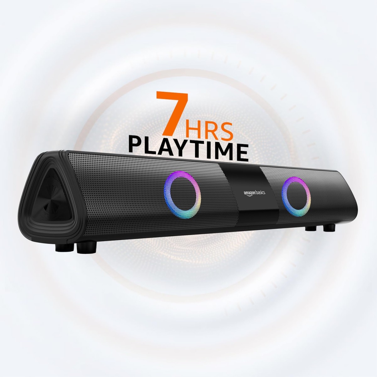 AmazonBasics amazon basics 16W Bluetooth Soundbar Speaker with 2000mAh Battery | BT v5.3 | Aux/USB Port | RGB Party Lights AmazonBasics amazon basics 16W Bluetooth Soundbar Speaker with 2000mAh Battery | BT v5.3 | Aux/USB Port | RGB Party Lights