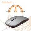 amazon basics 2.4GHz Wireless + Bluetooth 5.1 Mouse, Multi-Device Dual Mode Slim Rechargeable Silent Click Buttons Wireless Bluetooth Mouse, 3 Adjustable DPI