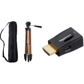 amazon basics 50-Inch Lightweight Tripod with Bag, Multicolor