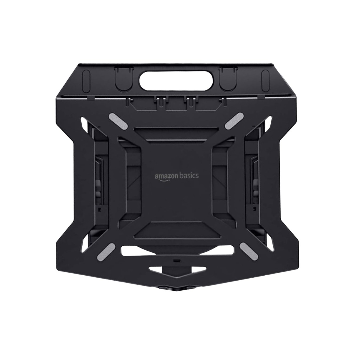 amazon basics ABS 2-in-1 Laptop and Mobile Stand, Ergonomic, Adjustable Height, Anti-Slip Base, Heat Dissipation, Portable (Black)