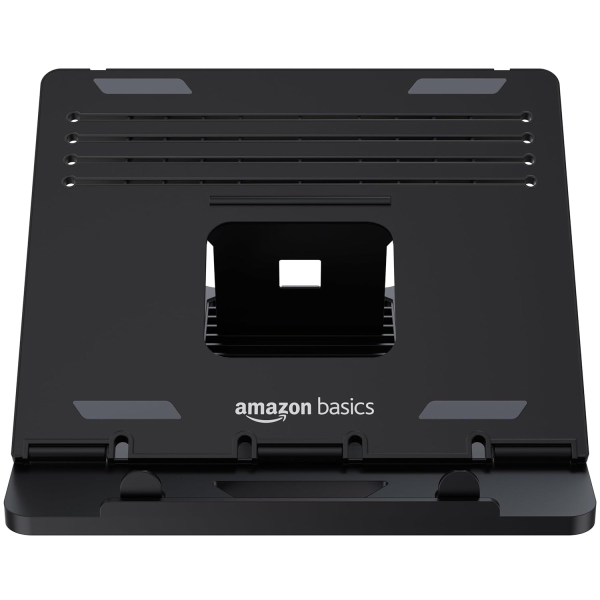 amazon basics Adjustable Laptop Riser Stand | Wide Compatibility | Multiple Adjustable Angles | Ventilated & Secure Design