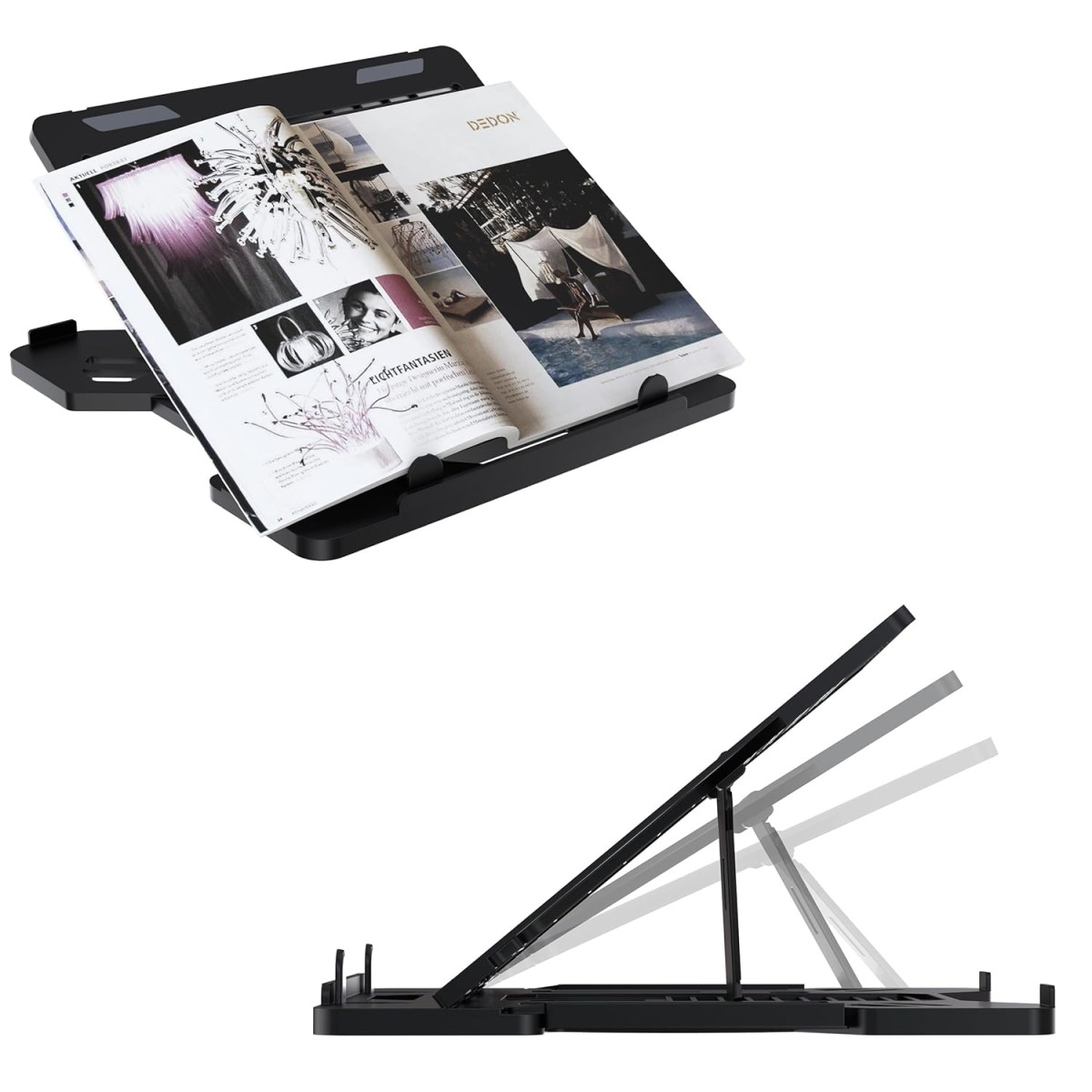 amazon basics Adjustable Laptop Riser Stand | Wide Compatibility | Multiple Adjustable Angles | Ventilated & Secure Design