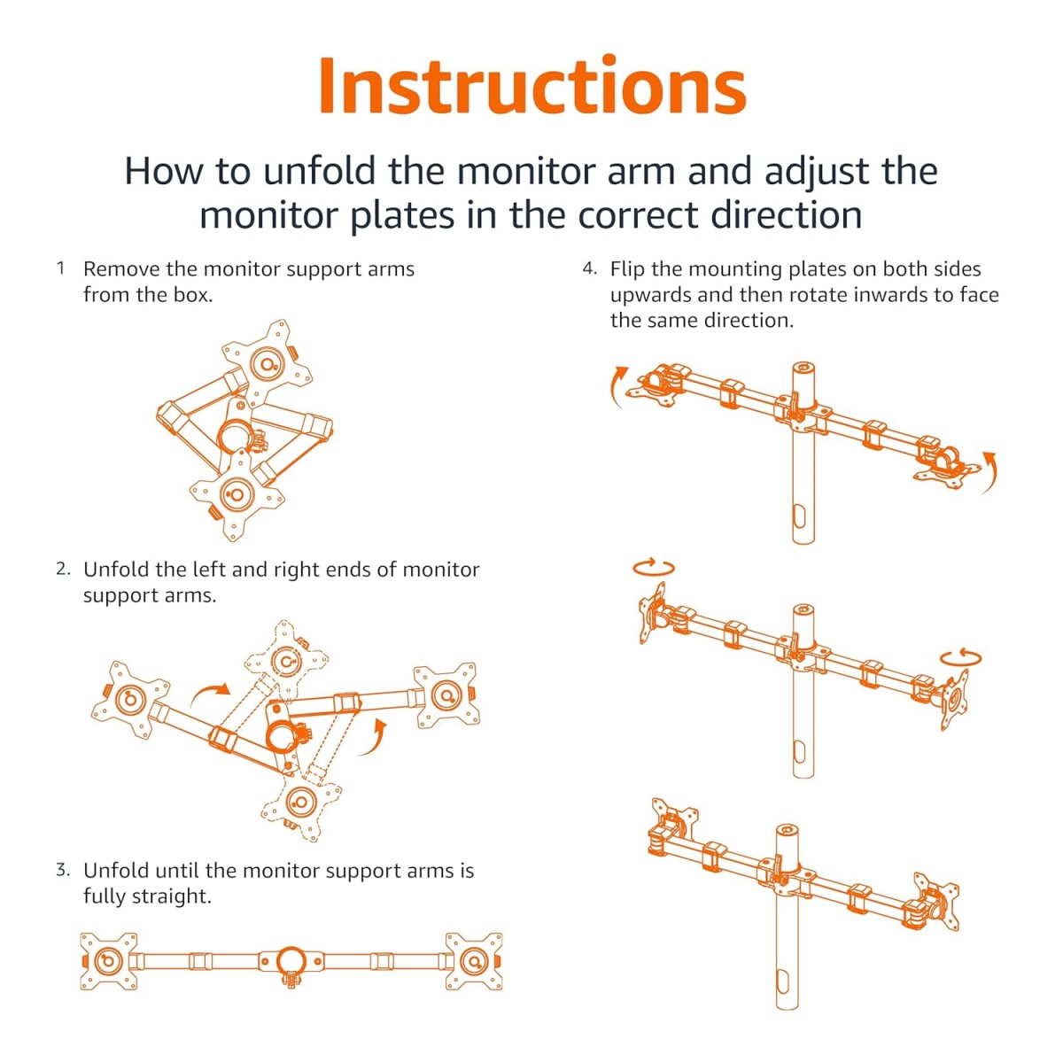 amazon basics Dual Monitor Stand - Height-Adjustable Arm Mount, Steel (Self Installation)