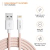 AmazonBasics amazon basics Nylon Braided USB-A to Lightning Cable Cord, MFi Certified Charger for Apple iPhone Salmon Pink, 1.02 meter