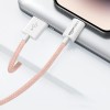 AmazonBasics amazon basics Nylon Braided USB-A to Lightning Cable Cord, MFi Certified Charger for Apple iPhone Salmon Pink, 1.02 meter
