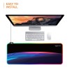 amazon basics RGB Light Gaming Mouse Pad Desk Mat for Computer Laptop | Stitched Embroidery Edges | Non-Slip Rubber Base | Extended Keyboard Mouse Pad for Office & Home (795mm x 298mm x 3.45mm)