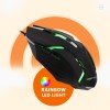 amazon basics Wired Gaming Mouse | Elevate Your Gaming Experience with 5 Buttons, Customizable 3600 DPI, Rainbow LED Light, DPI Switch (Black)