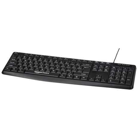 amazon basics Wired Keyboard with 104 Keys for Windows, Mac OS Computer