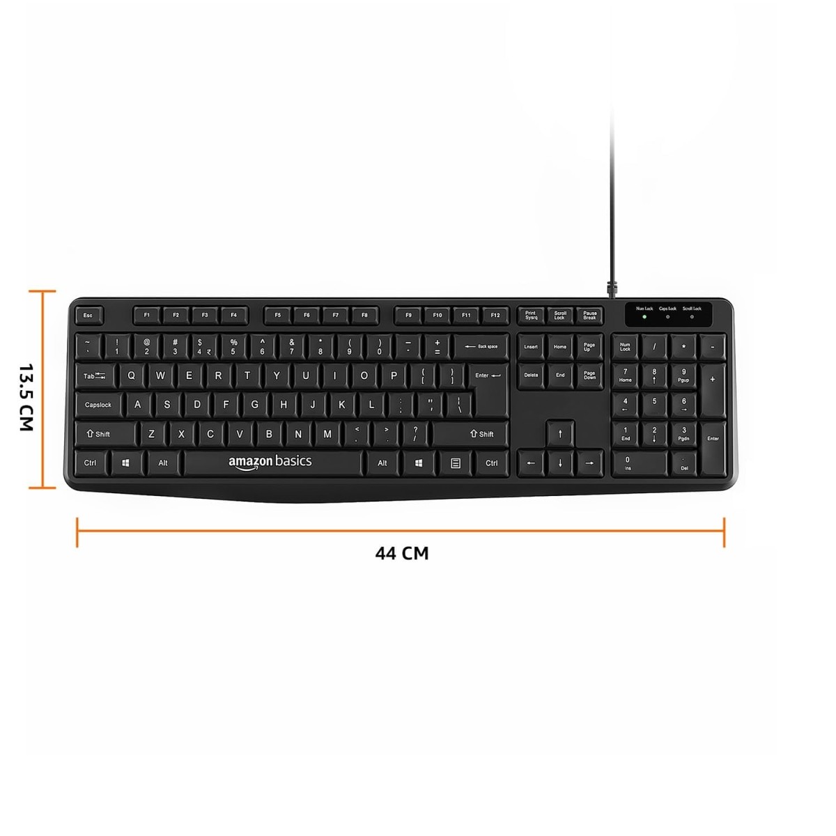 amazon basics Wired Keyboard with 104 Keys for Windows, Mac OS Computer