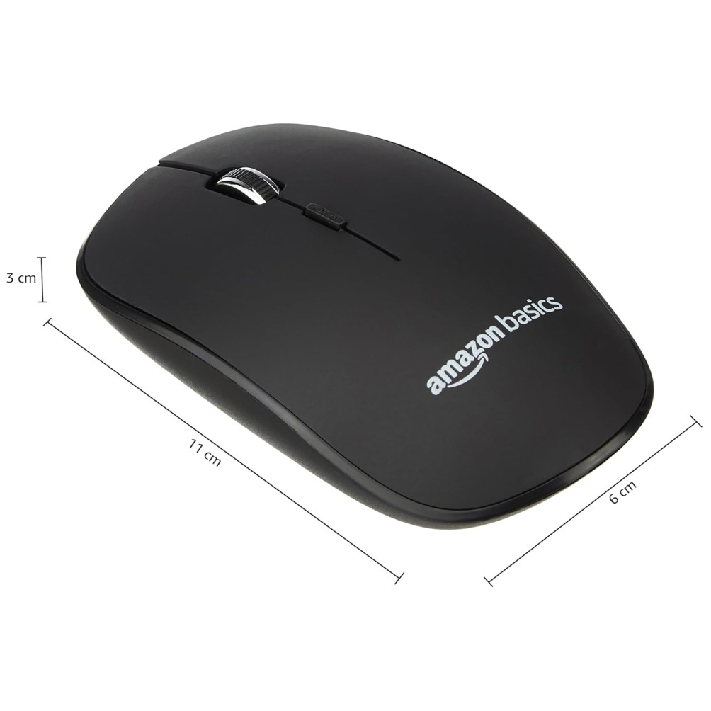 amazon basics Wireless Mouse | 2.4 GHz Connection, 1600 DPI | Type - C Adapter | Upto 12 Months of Battery Life
