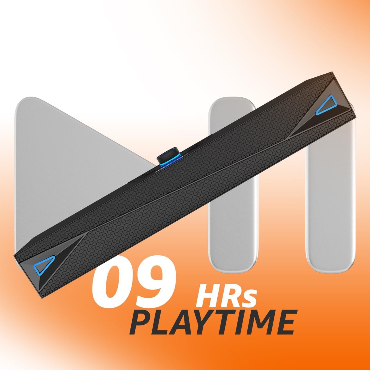 AmazonBasics amazon basics X20R 20W Bluetooth Soundbar with 2000mAh Battery | 2X Bass | Up to 9hrs of Playback (Grey)