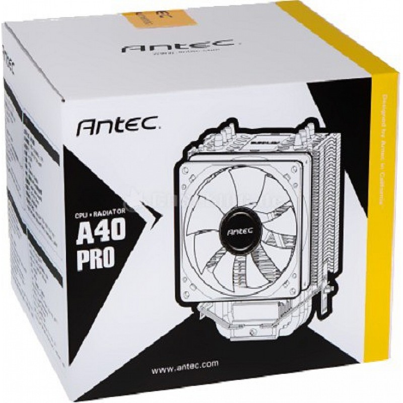 Antec A40 PRO Blue LED CPU Cooler Fan Compatible with: Intel 775/1150/1151/1155/1156/1366, AMD FM1/FM2/AM3/AM3+/AM2+/AM2/AM4