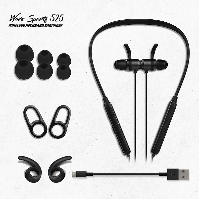 Ant Audio Wave Sports 525 Bluetooth Headset Black, Wireless in the ear