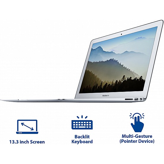 Apple MacBook Air with 1.8GHz Core i5 (4GB RAM, 128 GB SSD, 13in, MQD42LL/A)- Silver Refurbished