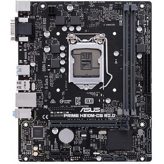 ASUS Prime H310M-CS R2.0 mATX Motherboard Intel 1151 Socket DDR4 2666MHz with SATA 6Gbps and USB 3.1 Gen 1 