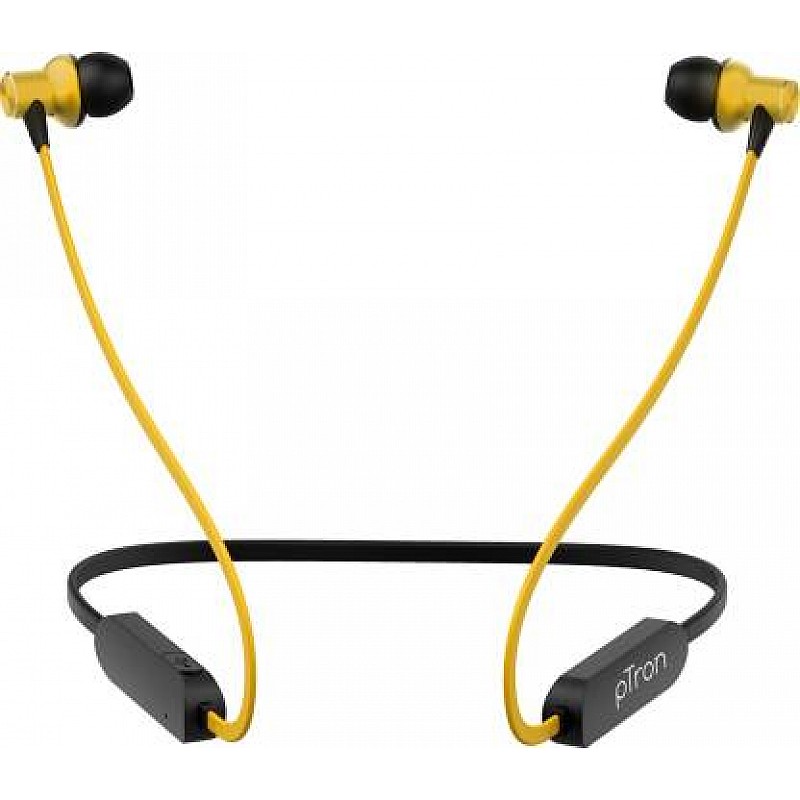 PTron Avento Classic Bluetooth Headset   (Yellow, In the Ear)