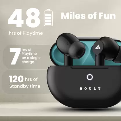 Boult W40 with Quad Mic ENC, 48H Battery Life, Low Latency (Electric Black, True Wireless) Boult W40 with Quad Mic ENC, 48H Battery Life, Low Latency (Electric Black, True Wireless)