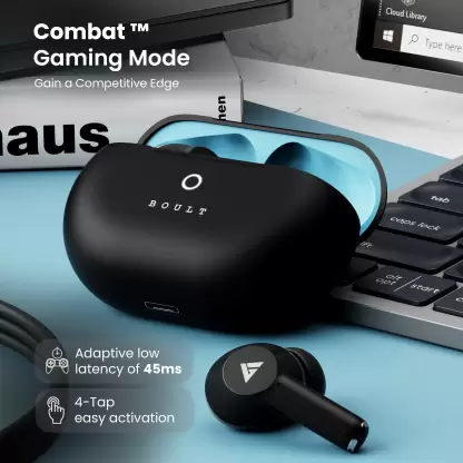 Boult W40 with Quad Mic ENC, 48H Battery Life, Low Latency (Electric Black, True Wireless) Boult W40 with Quad Mic ENC, 48H Battery Life, Low Latency (Electric Black, True Wireless)