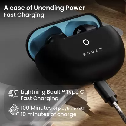 Boult W40 with Quad Mic ENC, 48H Battery Life, Low Latency (Electric Black, True Wireless) Boult W40 with Quad Mic ENC, 48H Battery Life, Low Latency (Electric Black, True Wireless)