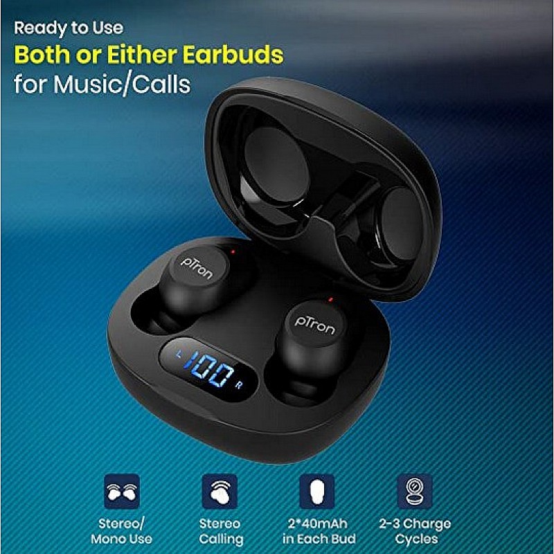 pTron Bassbuds Pro in-Ear True Wireless Bluetooth 5.0 Headphones with Deep Bass