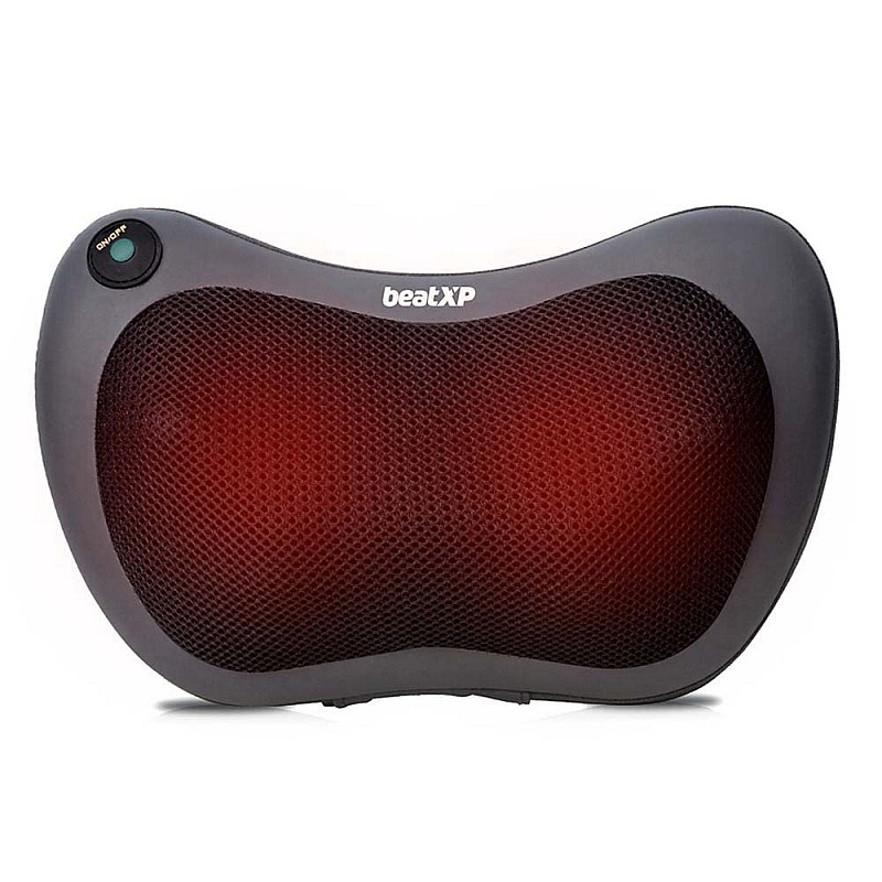 beatXP Deep Heal Pillow Shiatsu Infrared Heat Therapy Massager with 3 Mode Settings | Deep Tissue Massager for Shoulder, Neck and Back Pain Relief