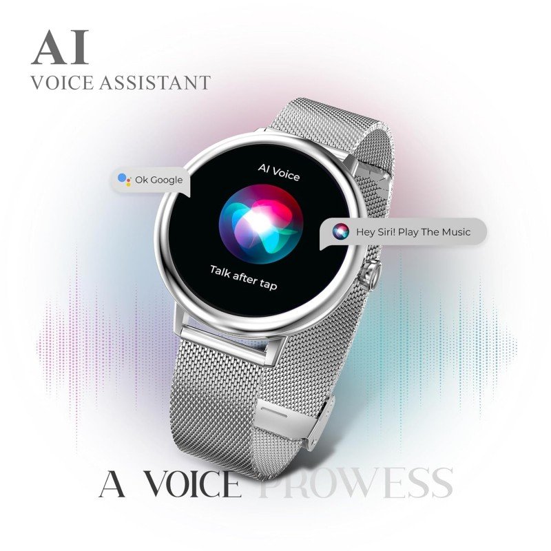beatXP Eva 1.2" Super AMOLED Display, Bluetooth Calling Smart Watch for Women, Metal Body, 360 * 360px, Menstrual Tracker, 100+ Sports Modes, 24/7 Health Tracking, Rotary Crown, IP68 (Gold) beatXP Eva 1.2" Super AMOLED Display, Bluetooth Calling Smart Watch for Women, Metal Body, 360 * 360px, Menstrual Tracker, 100+ Sports Modes, 24/7 Health Tracking, Rotary Crown, IP68 (Gold)