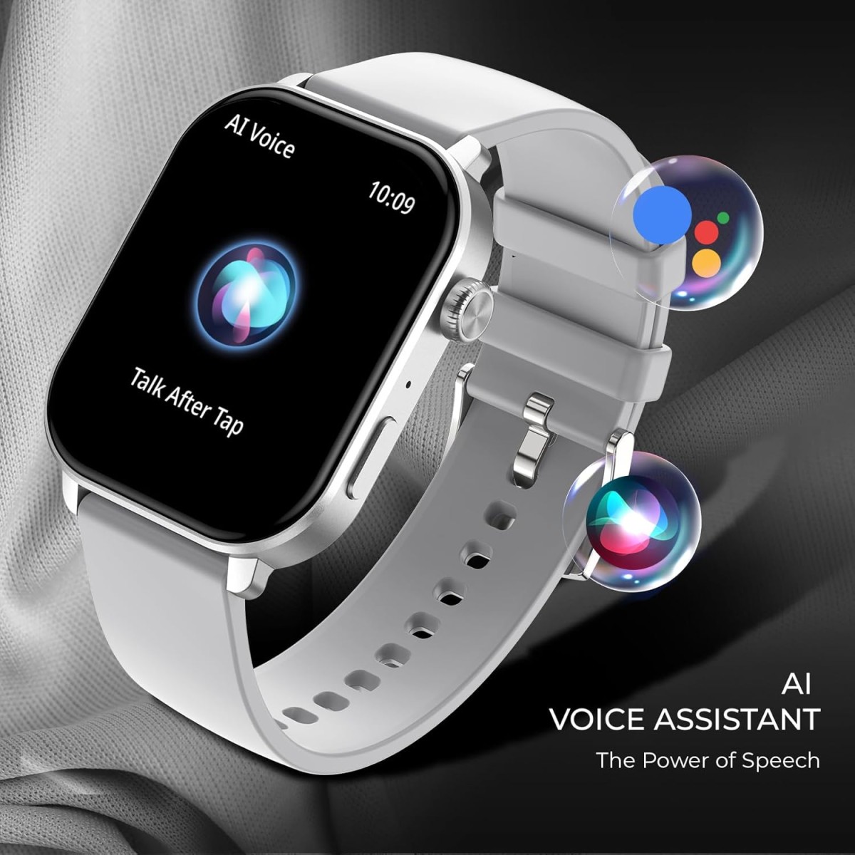 beatXP Unbound Pro 1.96" Super AMOLED Display Bluetooth Calling Smart Watch, Metal Body, Rotary Crown, 410 * 502px, 800 Nits, 60Hz Refresh Rate, 100+ Sports Modes, 24/7, IP67 (Silver Metal)