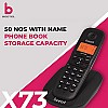 Beetel X73 Cordless 2.4Ghz Landline Phone with Caller ID Display, 2-Way Speaker Phone (Black)