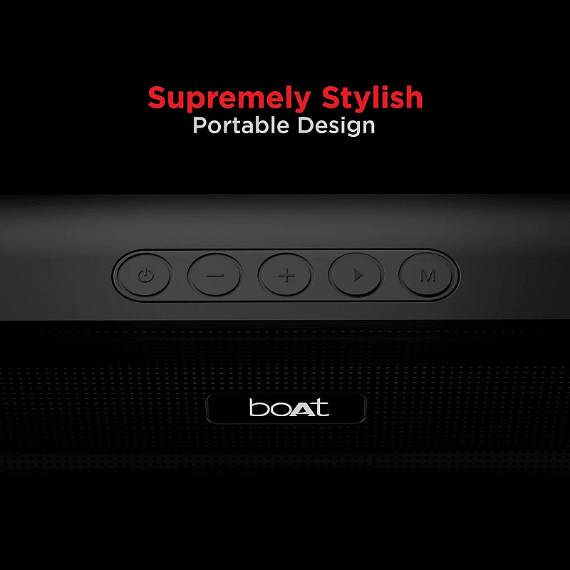 boAt Aavante Bar 558, 16W Stereo Sound, Dual EQ Modes, Multi-Compatibility, 4.5HRS Battery, Stylish Design, Master Remote Control, Bluetooth Sound Bar, Soundbar Speaker (Pitch Black)