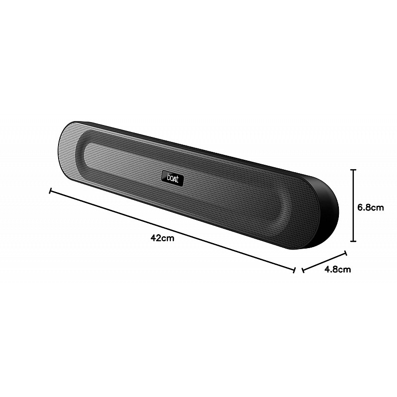 boAt Aavante Bar 558, 16W Stereo Sound, Dual EQ Modes, Multi-Compatibility, 4.5HRS Battery, Stylish Design, Master Remote Control, Bluetooth Sound Bar, Soundbar Speaker (Pitch Black)