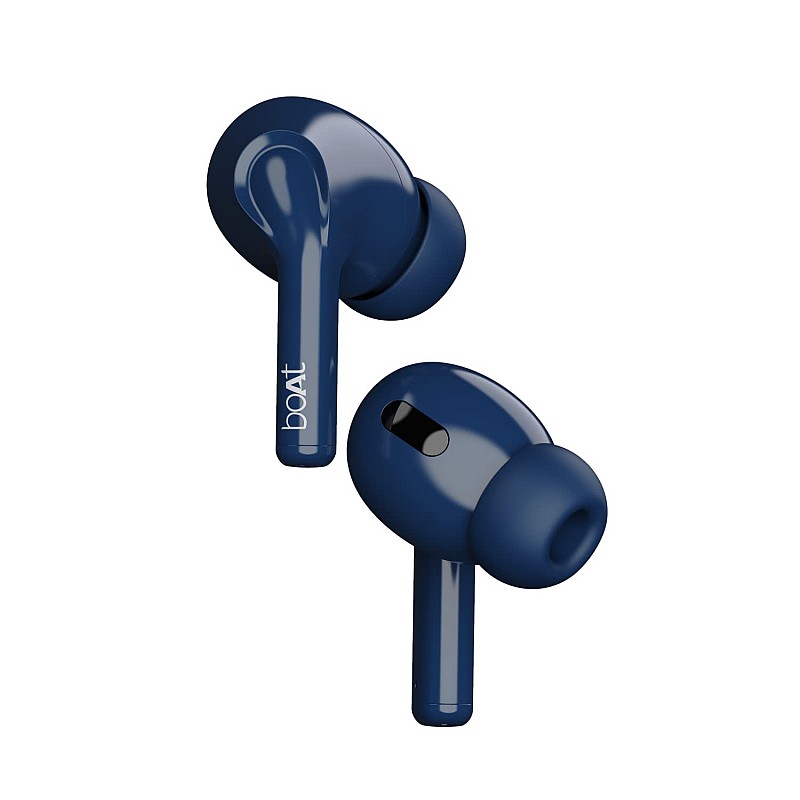 boAt Airdopes 161 TWS Earbuds with Charge 17H Playtime, Immersive Audio IPX5, Touch Controls Blue